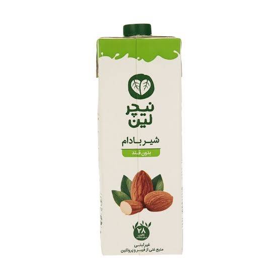 نیچرلین شیر بادام بدون قند 1 لیتری